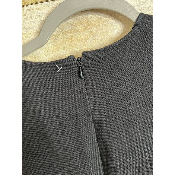 TALBOTS SIZE 12P BLACK IRISH LINEN CAREER WEDDING CASUAL CLASSIC SHEATH DRESS - Picture 6 of 7